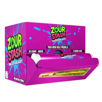 Zour Stash THC-A Hash Hole Prerolls 20CT Berry Blast