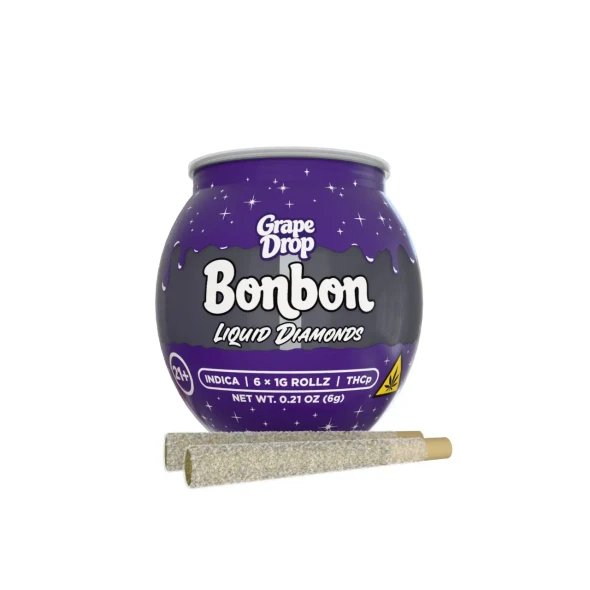 Bonbon THCP Liquid Diamonds Prerolls 1G-6CT Grape Drop Indica