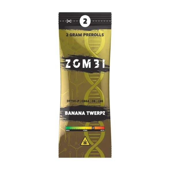 Zombi D9 THC-P CBGA DB CBG Prerolls 4G (2Count) Banana Twerpz