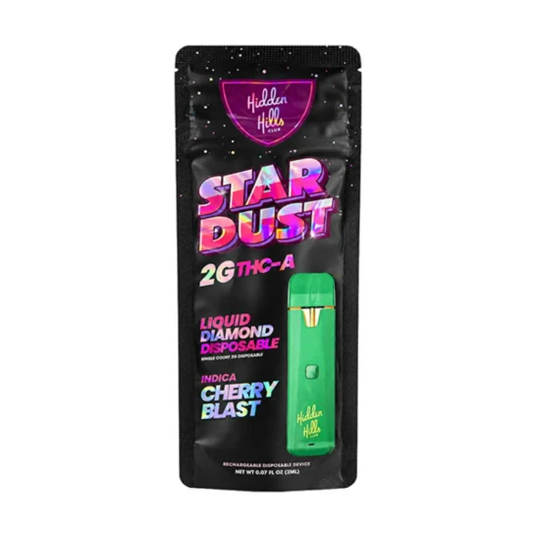 Hidden Hills Star Dust Liquid Diamond THC-A Disposable 2G Cherry Blast Indica