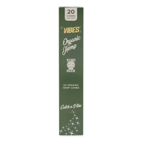 Vibes King Size Cones 20 Count  Pack of 1 ORGANIC HEMP