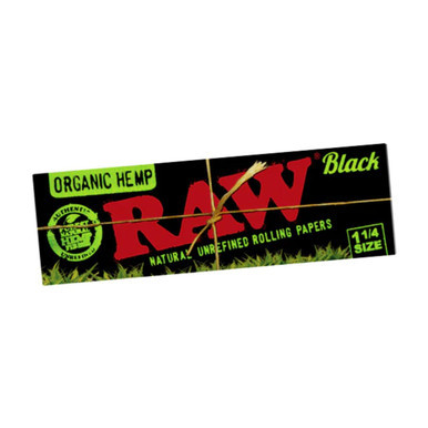 RAW Rolling Papers-1-1 4-1PK Black Organic Hemp