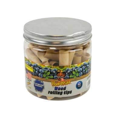 HONEYPUFF WOOD ROLLING TIPS JAR 60CT-Blueberry Woods