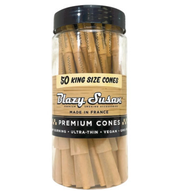 BLAZY SUSAN CONES UNBLEACHED KING SIZE JAR- 50COUNT