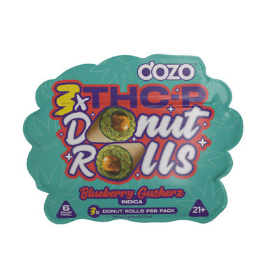 DOZO THCP Donut Roll Prerolls 2G 3CT-Blueberry Gushers Indica