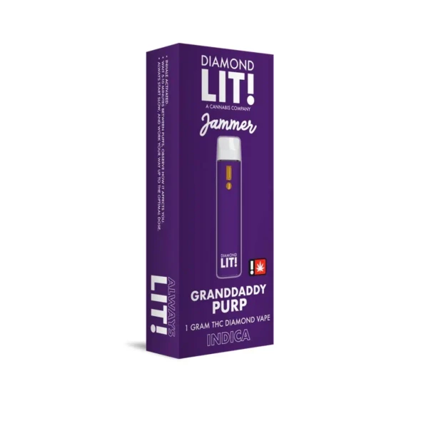 LIT THC Diamond Jammer Vape Disposable 1G Granddaddy Purple Indica