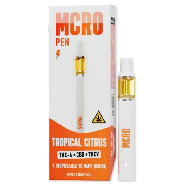 MCRO Pen THC-A+CBD+THCV Disposable 1G - Tropical Citrus Sativa