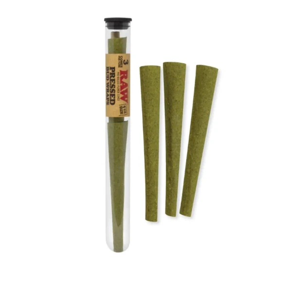Raw Pressed Bud Wraps 1-1 4 Cones 1PK-3CT