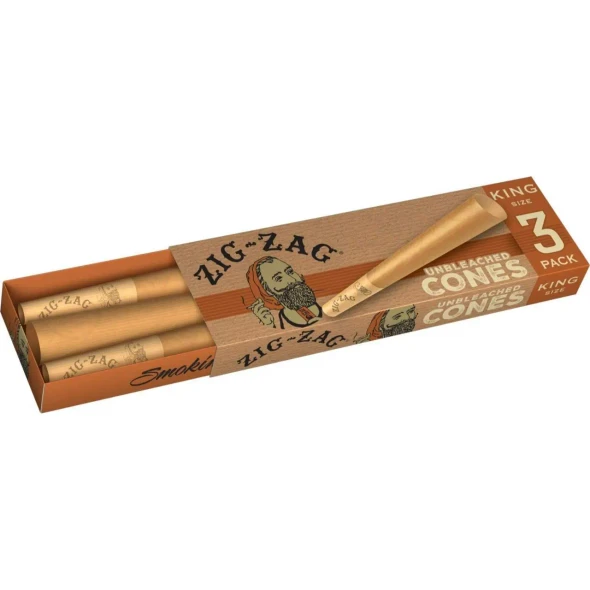 Zig Zag Cones King Size 1PK Unbleached