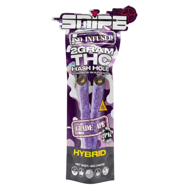 Snipe THCP Diamond Infused Purple Prerolls 2G -2CT Grape Ape Hybrid