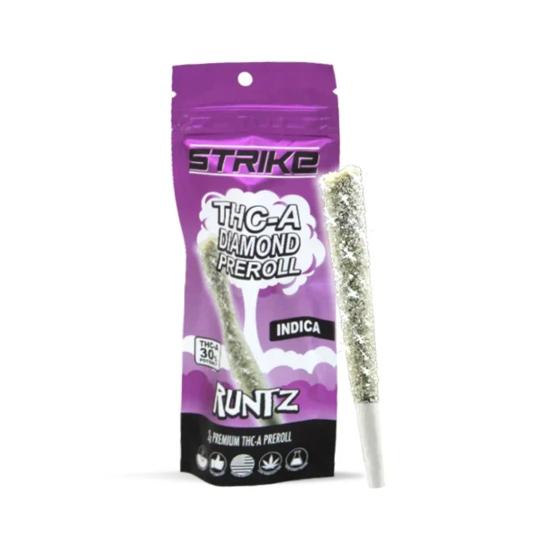 Strike THC-A Diamond Prerolls 2G-1CT Runtz Indica
