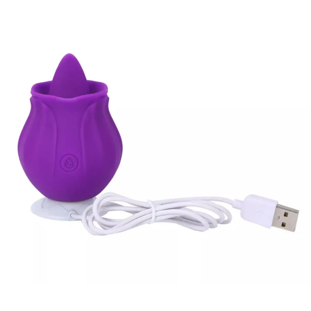 Love Rose With Tongue Vibrator Purple
