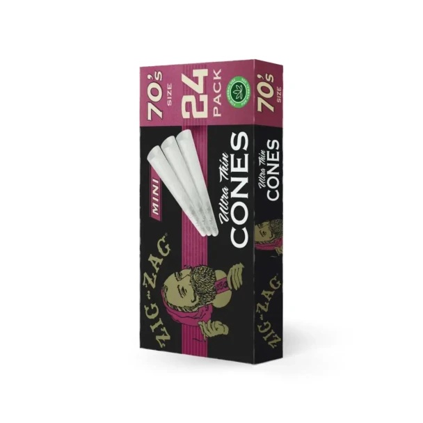 Zig Zag 70MM Cones 1PK-24CT Ultra Thin