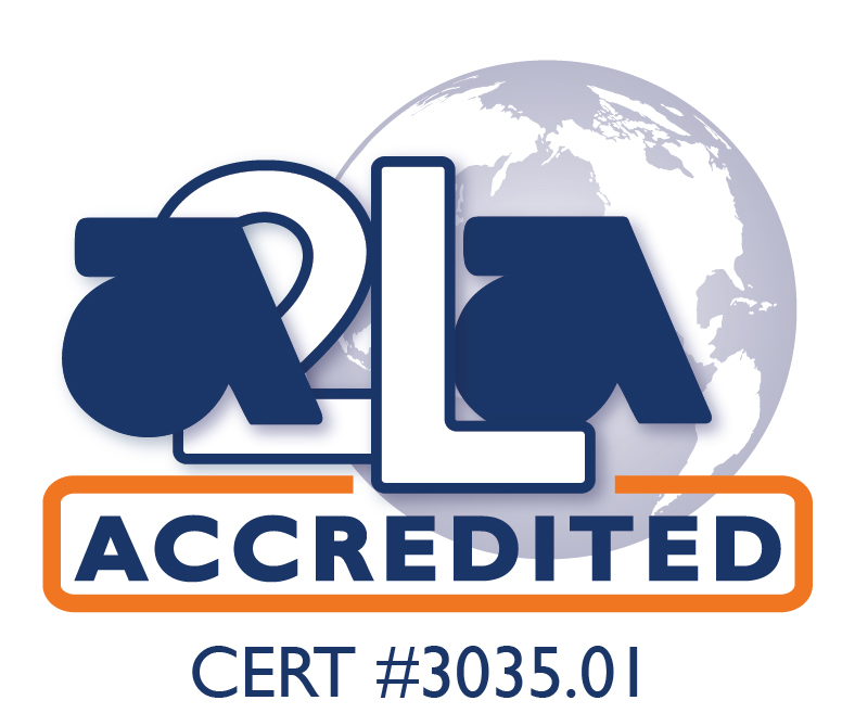 A2LA ISO 17025:2017 Accredited Lab   