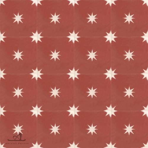 STARS RED CEMENT TILES