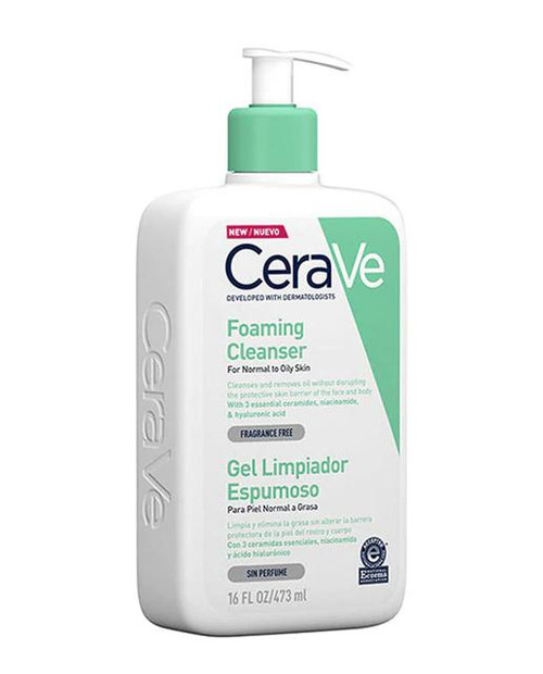 CERAVE GEL LIMPIADOR ESPUMOSO 473 ML.
