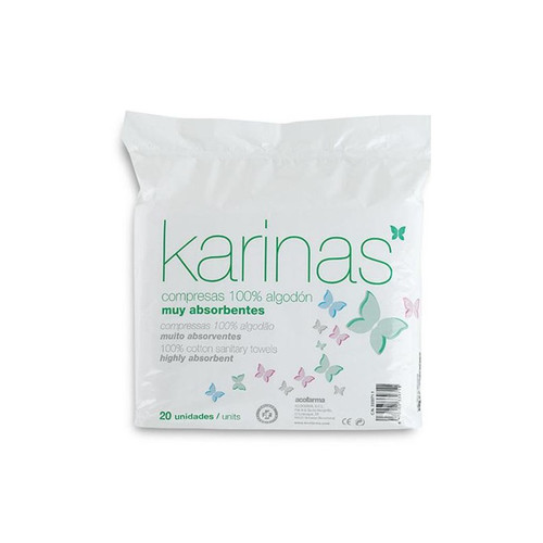 COMPRESAS KARINAS ALGODON 20 UND.