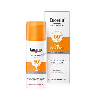 EUCERIN SUN FACE OIL CONTROL DRY TOUCH GEL CREMA SPF50+ 50 ml.