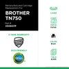 High Yield Toner Cartridge for Brother TN750-2
