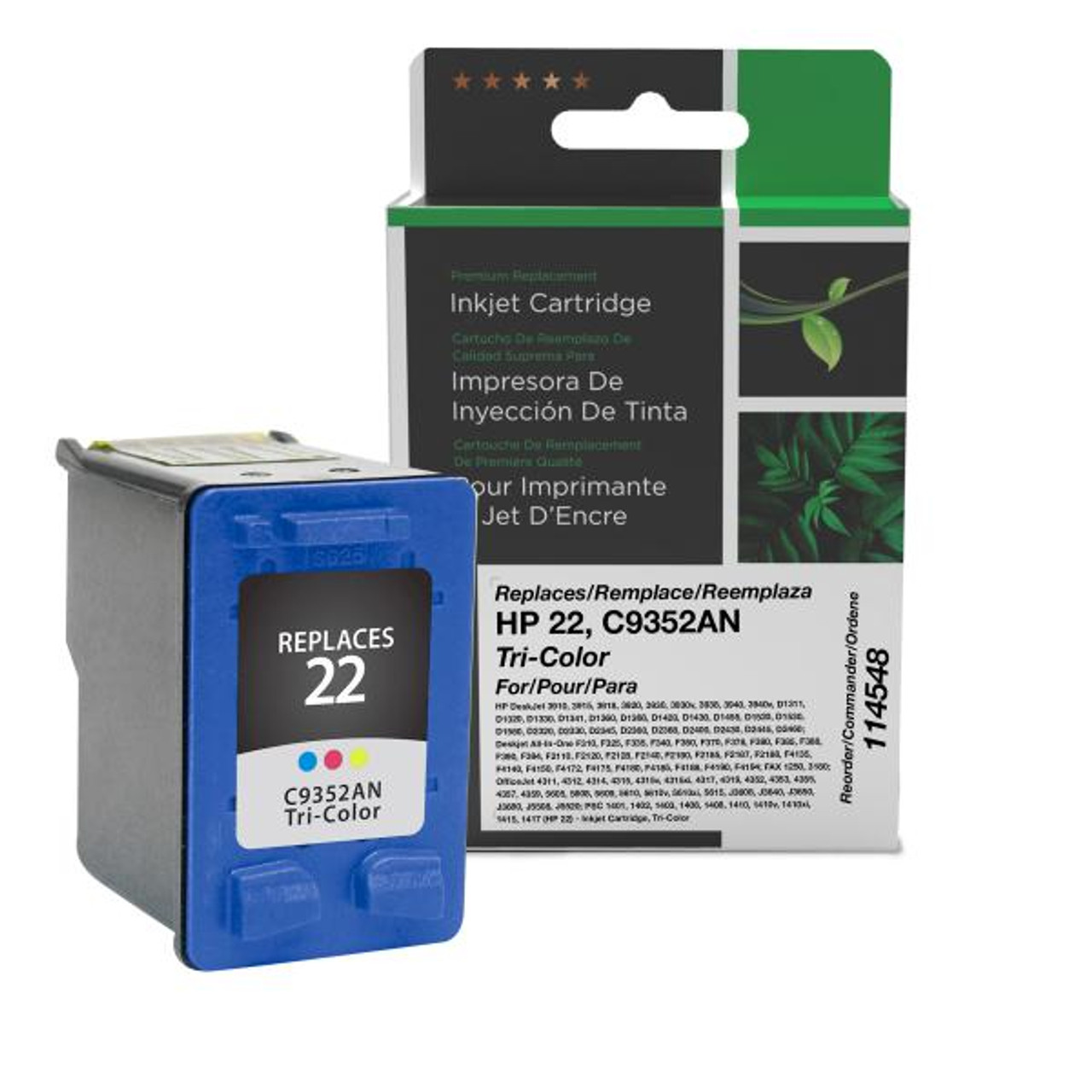 Tri-Color Ink Cartridge for HP 22 (C9352AN)-1
