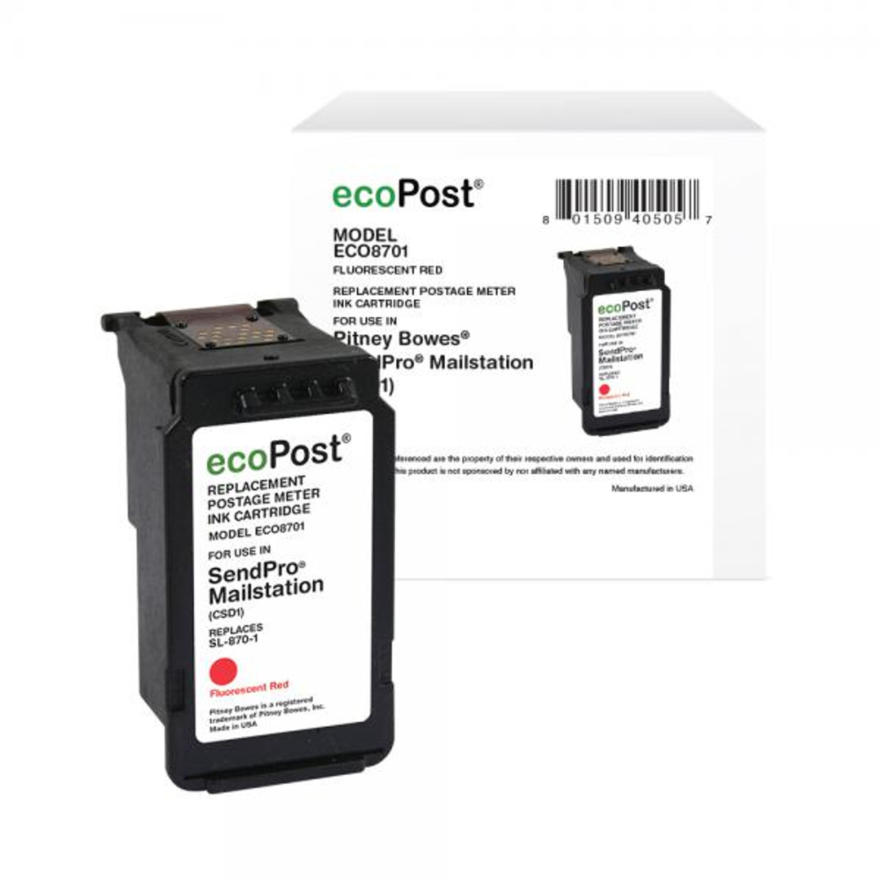 Postage Meter Red Ink Cartridge for Pitney Bowes SL-870-1-1