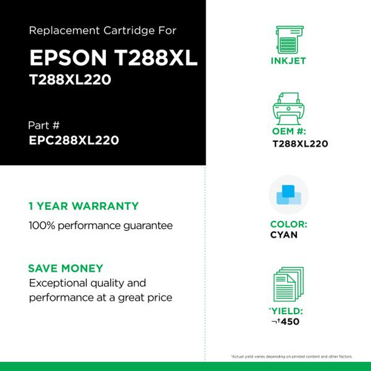 High Capacity Cyan Ink Cartridge for Epson T288XL220-2