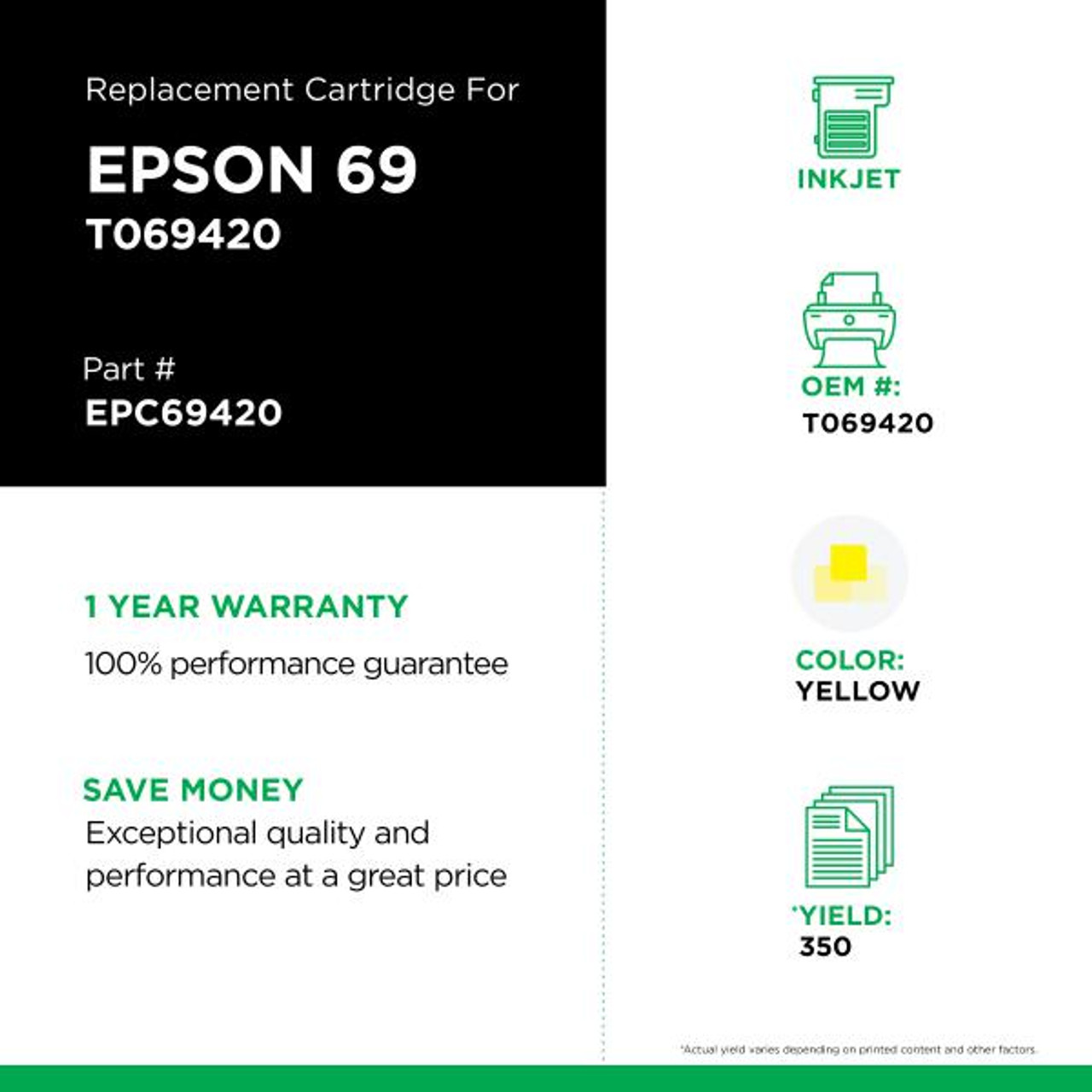 Yellow Ink Cartridge for Epson T069420-2