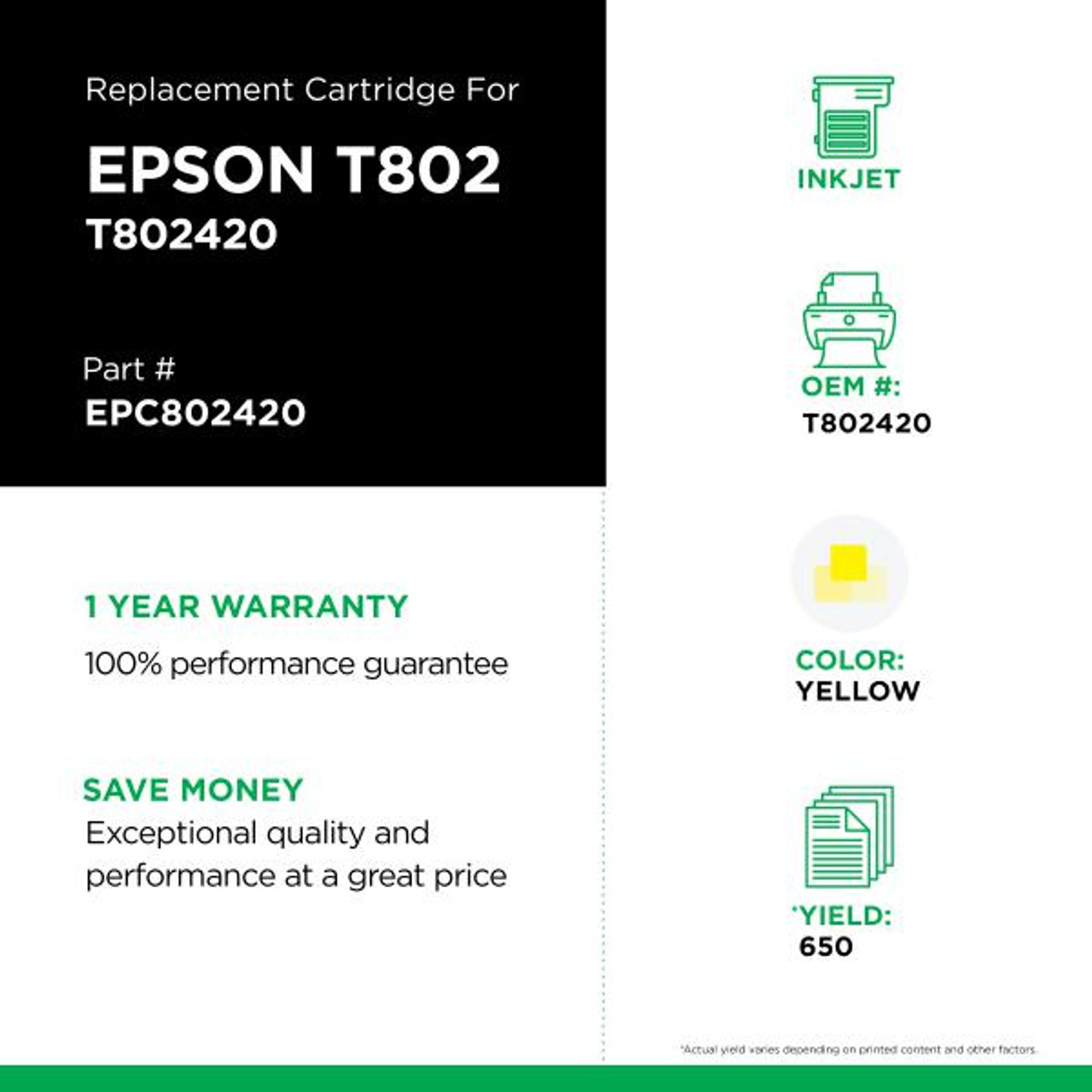 Yellow Ink Cartridge for Epson T802420-2