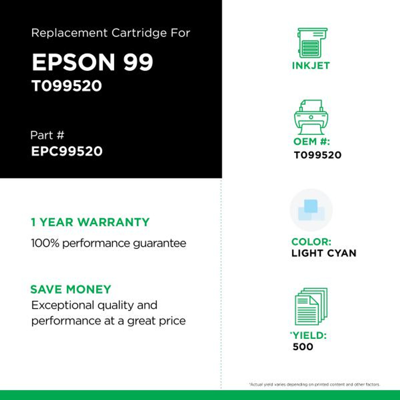 Light Cyan Ink Cartridge for Epson T099520-2