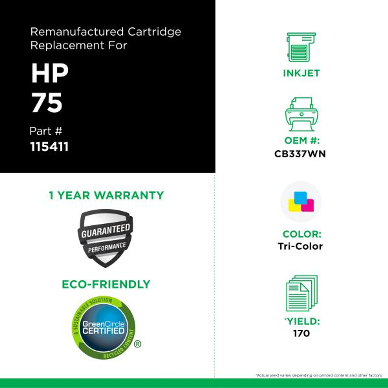 Tri-Color Ink Cartridge for HP 75 (CB337WN)-3