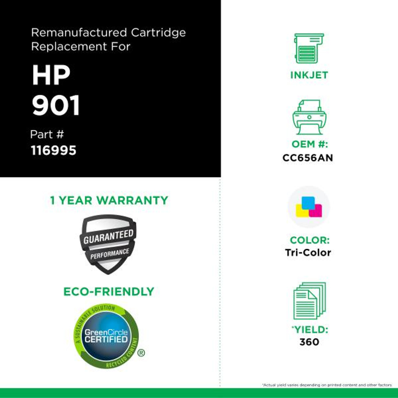 Tri-Color Ink Cartridge for HP 901 (CC656AN)-3