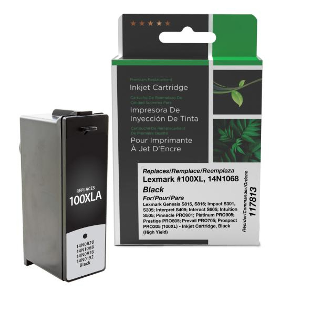 High Yield Black Ink Cartridge for Lexmark (#100XL)-1