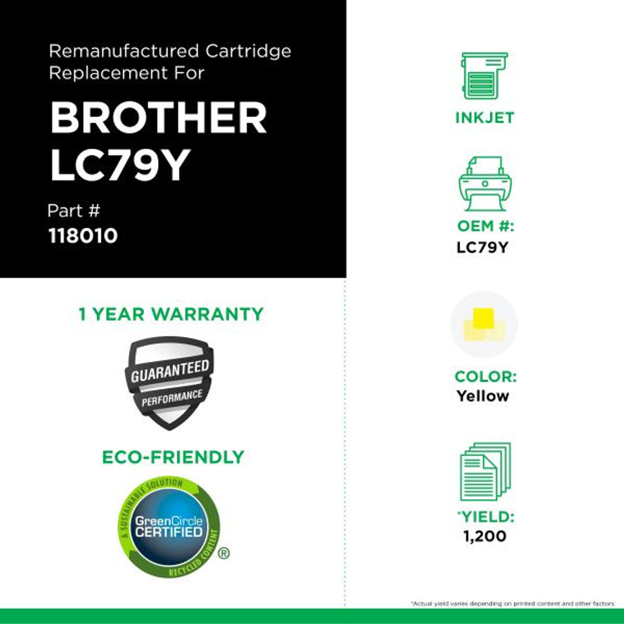 Extra High Yield Yellow Ink Cartridge for Brother LC79XXL-3