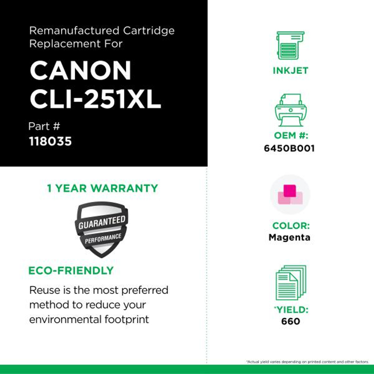 High Yield Magenta Ink Cartridge for Canon CLI-251XL (6450B001)-3
