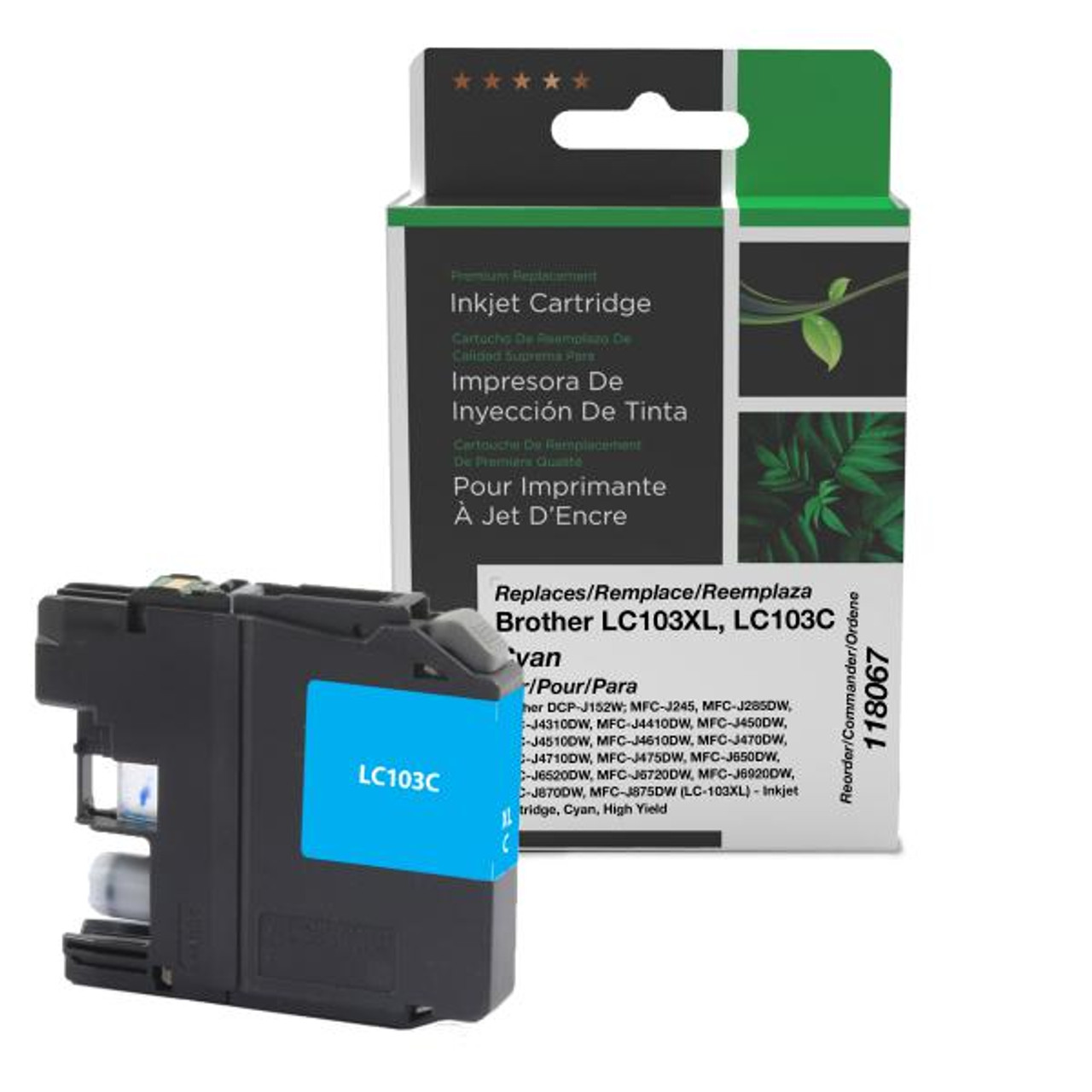 High Yield Cyan Ink Cartridge for Brother LC103XL-1