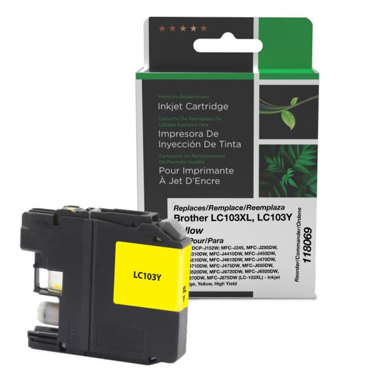 High Yield Yellow Ink Cartridge for Brother LC103XL-1
