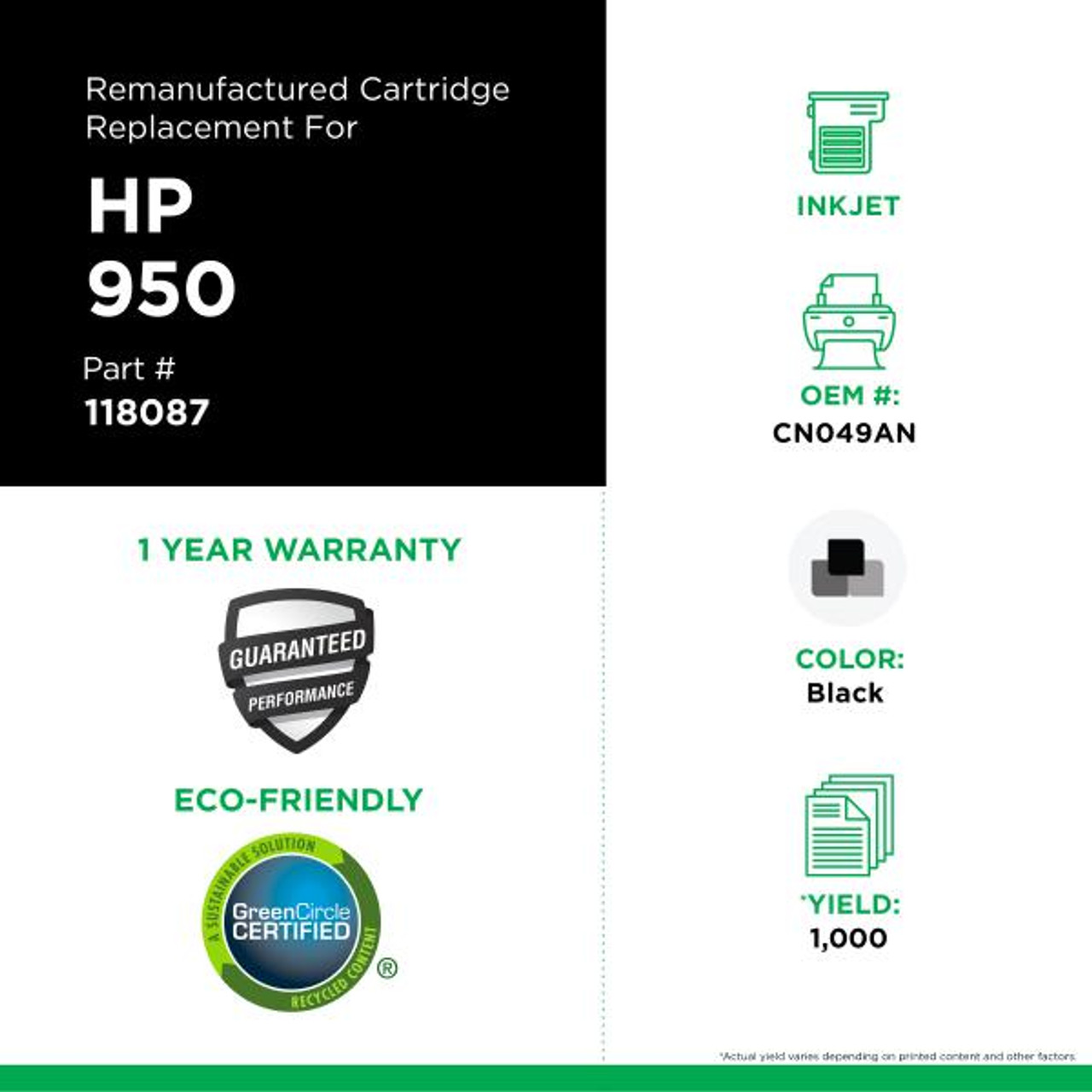 Black Ink Cartridge for HP 950 (CN049AN)-3