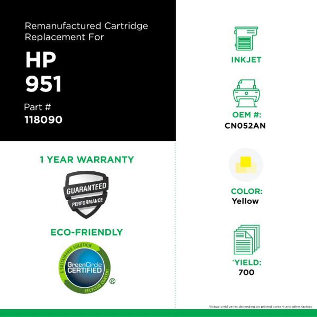 Yellow Ink Cartridge for HP 951 (CN052AN)-3