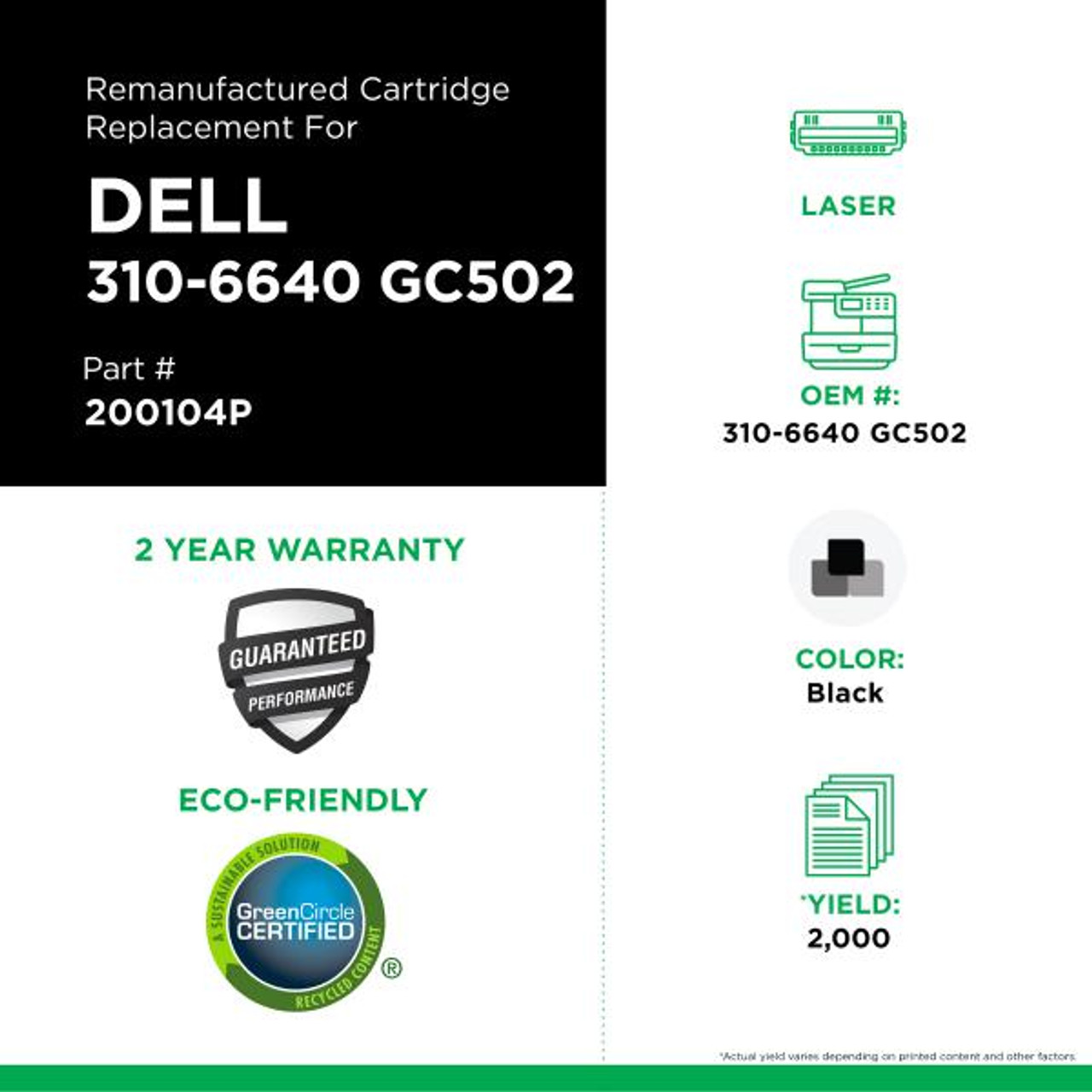 Toner Cartridge for Dell 1100-2