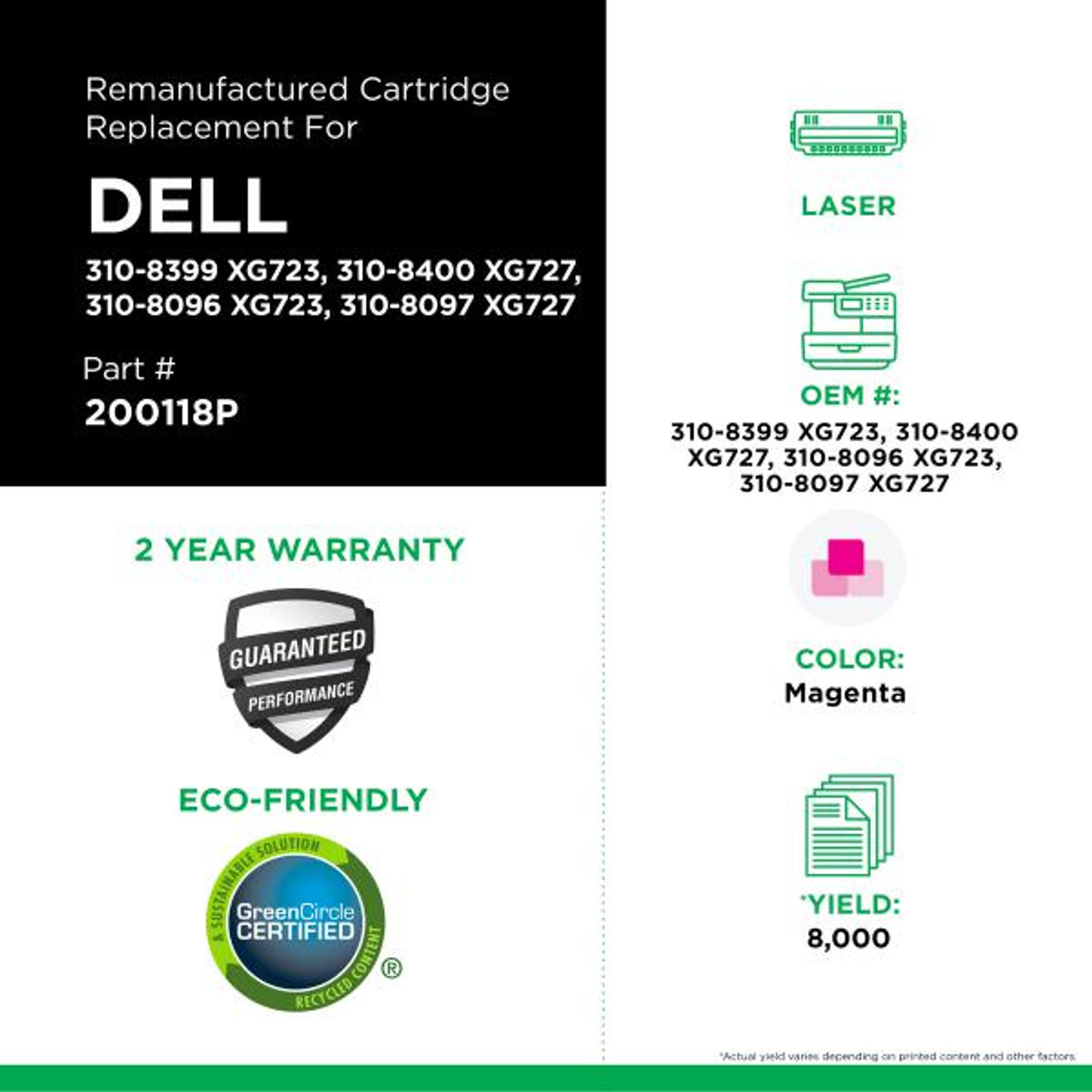 High Yield Magenta Toner Cartridge for Dell 3110/3115-2