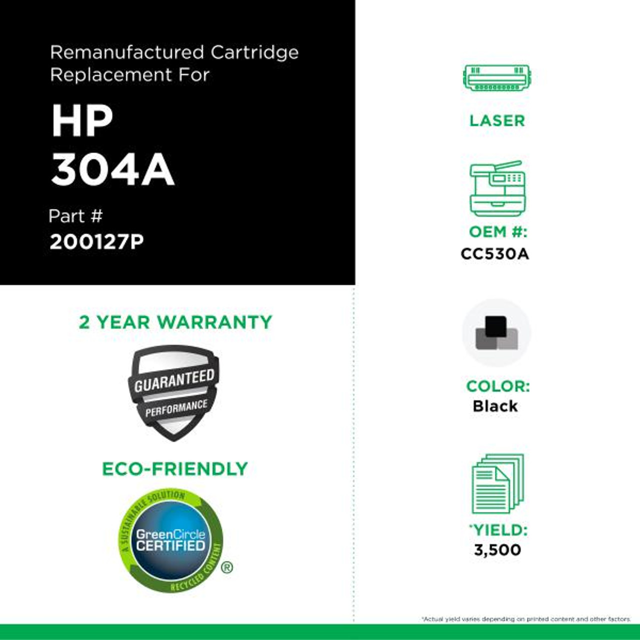 Black Toner Cartridge for HP 304A (CC530A)-2
