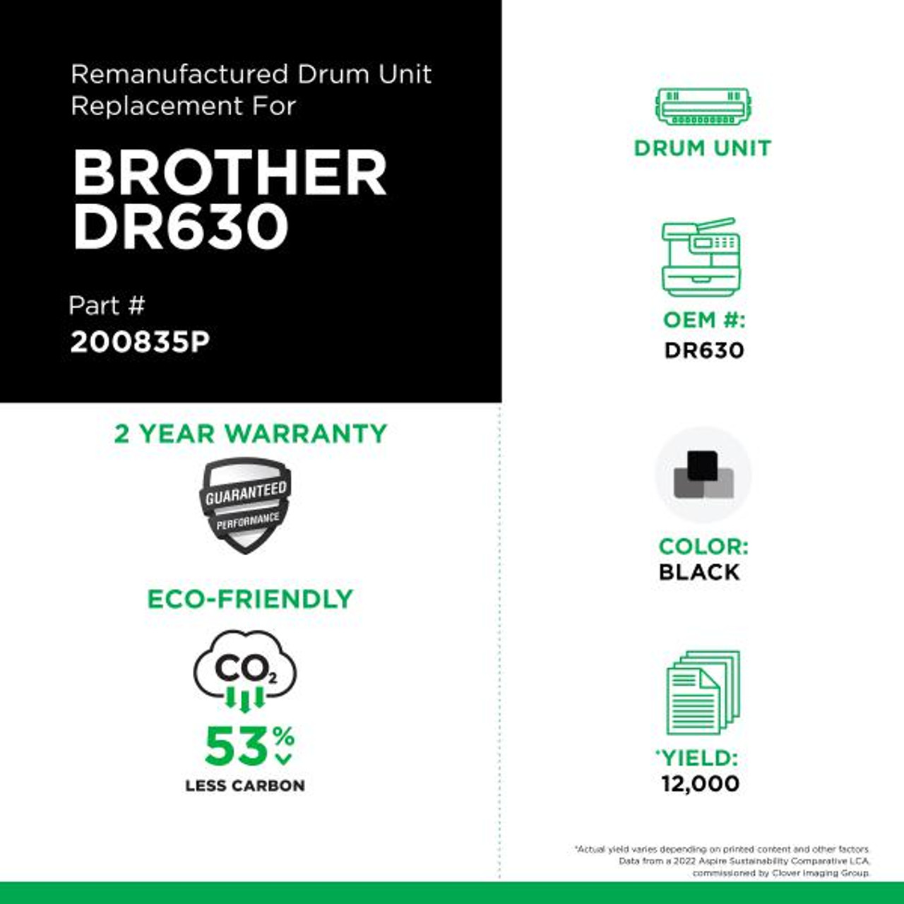 Drum Unit for Brother DR630-2