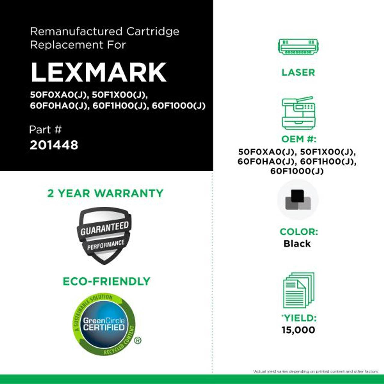 Extended Yield Toner Cartridge for Lexmark MS410/MS415/MS510/MS610/MX410/MX510/MX610-2