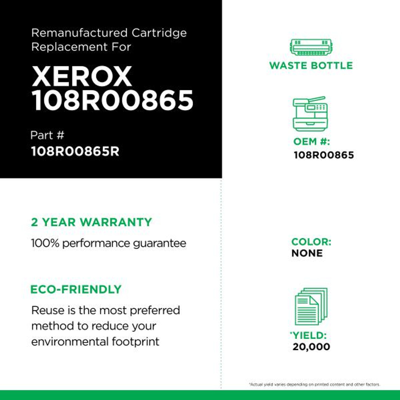 Waste Container for Xerox 108R00865-3