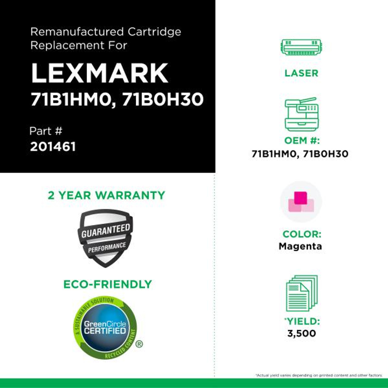 High Yield Magenta Toner Cartridge for Lexmark CS417/CS517-1