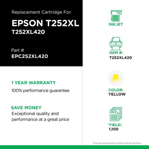 High Yield Yellow Ink Cartridge for Epson T252XL420-2