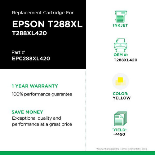 High Capacity Yellow Ink Cartridge for Epson T288XL420-2