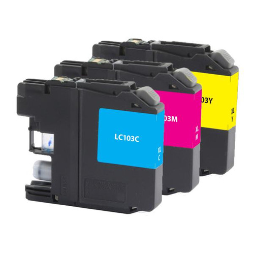 High Yield Cyan, Magenta, Yellow Ink Cartridges for Brother LC103XL 3-Pack-2