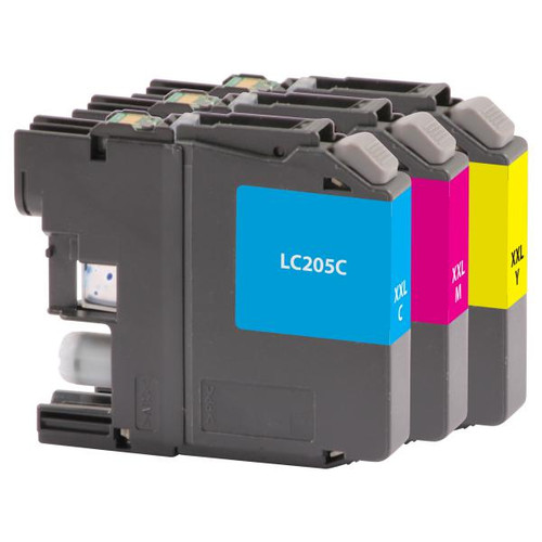 Super High Yield Cyan, Magenta, Yellow Ink Cartrides for Brother LC205XXL 3-Pack-2