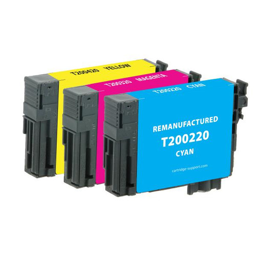 Cyan, Magenta, Yellow Ink Cartridges for Epson T200 3-Pack-2